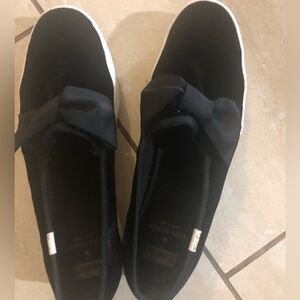 Kate Spade black velvet Keds with bows